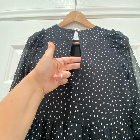 Topshop Little Black Polka Dot Dress, 0 or XS - Picture 6 of 7
